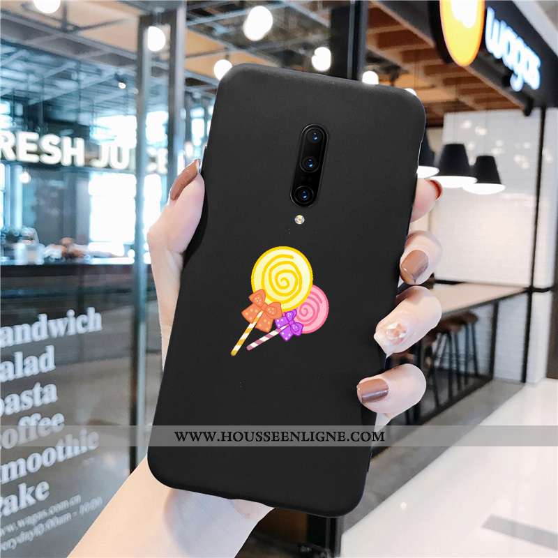Étui Oneplus 7 Pro Silicone Protection Coque Tout Compris Amoureux Délavé En Daim Noir