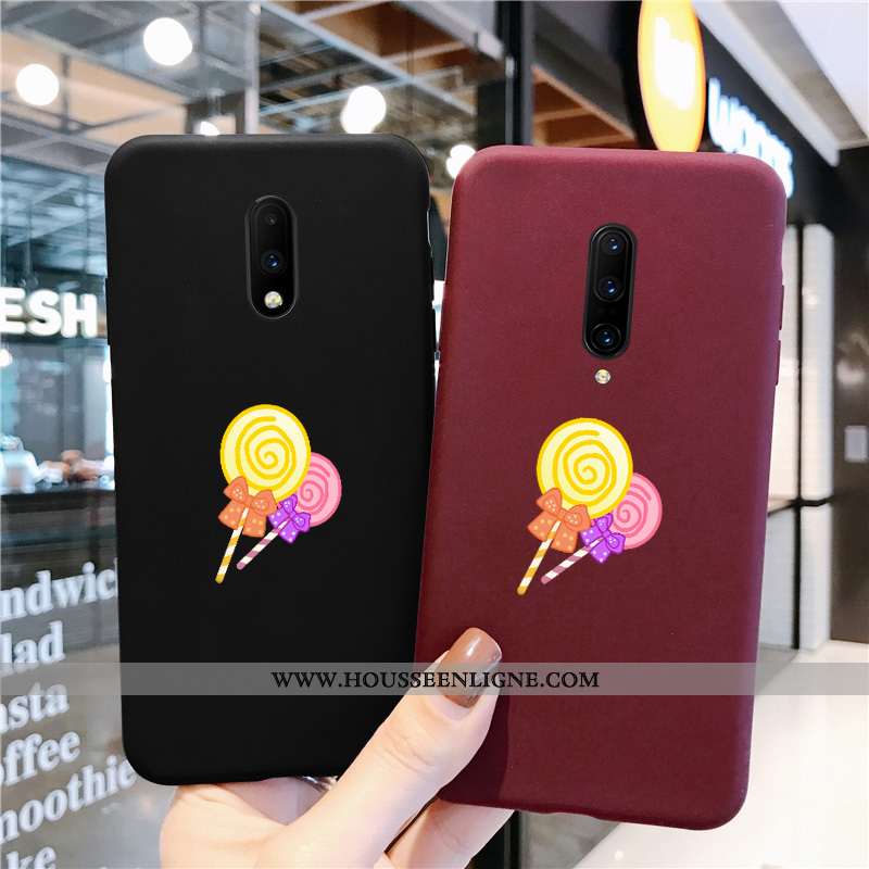 Étui Oneplus 7 Pro Silicone Protection Coque Tout Compris Amoureux Délavé En Daim Noir