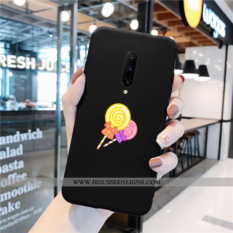 Étui Oneplus 7 Pro Silicone Protection Coque Tout Compris Amoureux Délavé En Daim Noir