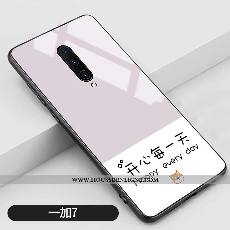 Étui Oneplus 7 Pro Verre Personnalité Créatif Amoureux Vent Protection Téléphone Portable Verte