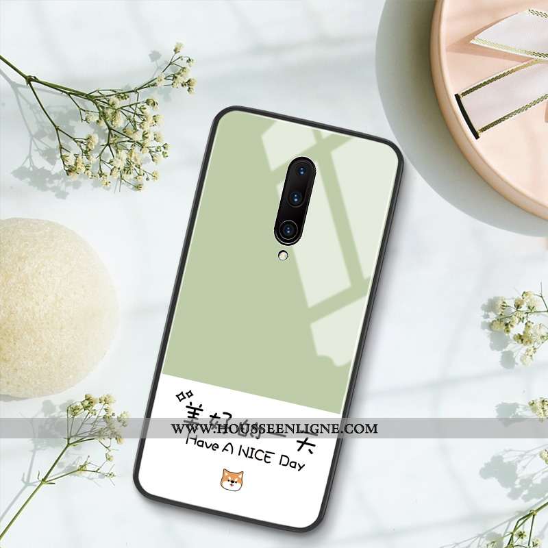 Étui Oneplus 7 Pro Verre Personnalité Créatif Amoureux Vent Protection Téléphone Portable Verte