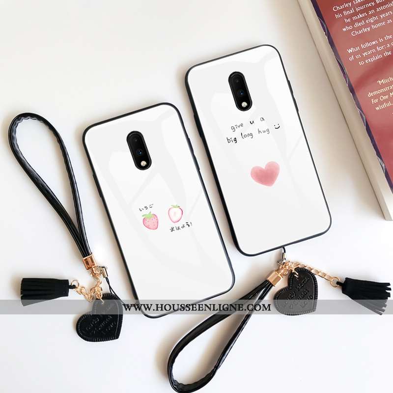 Étui Oneplus 7 Pro Verre Protection Téléphone Portable Incassable Tout Compris Miroir Blanche