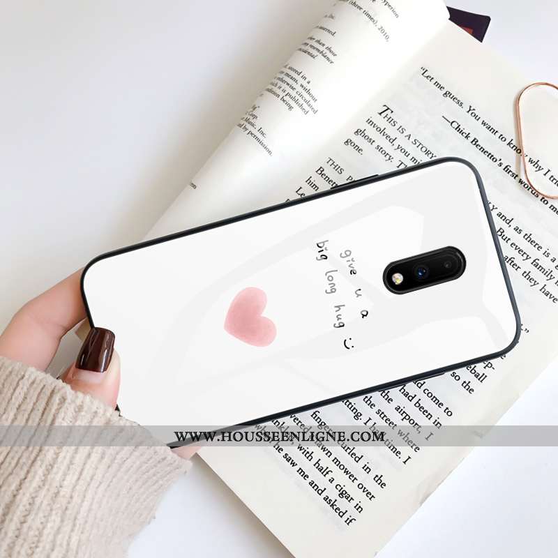 Étui Oneplus 7 Pro Verre Protection Téléphone Portable Incassable Tout Compris Miroir Blanche