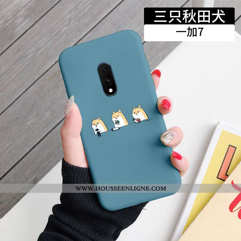 Étui Oneplus 7 Silicone Protection Créatif Fluide Doux Personnalité Net Rouge Amoureux Bleu