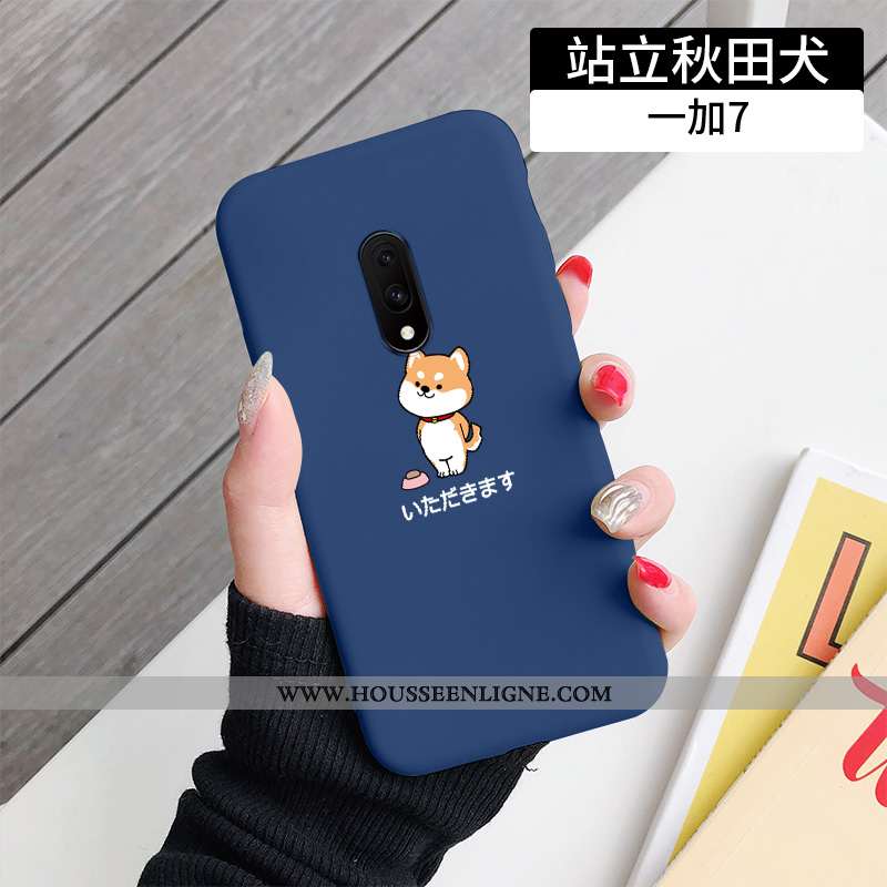 Étui Oneplus 7 Silicone Protection Créatif Fluide Doux Personnalité Net Rouge Amoureux Bleu