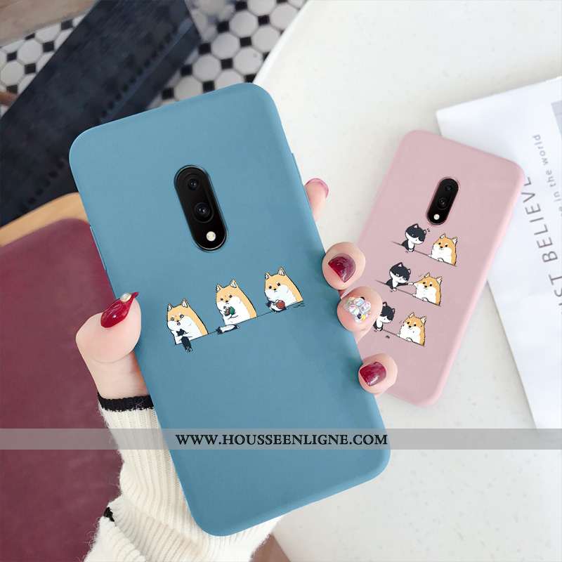Étui Oneplus 7 Silicone Protection Créatif Fluide Doux Personnalité Net Rouge Amoureux Bleu