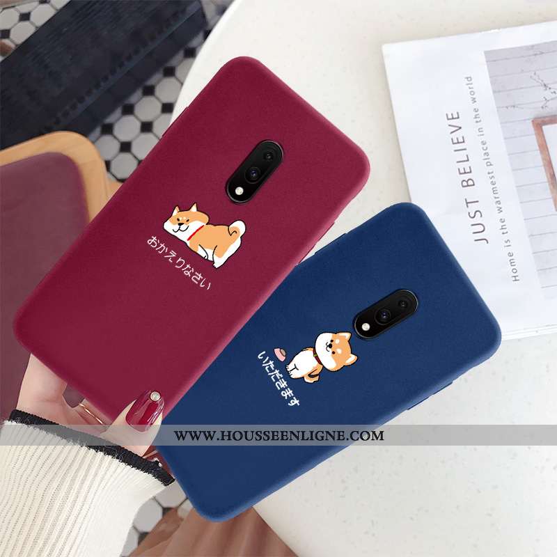 Étui Oneplus 7 Silicone Protection Créatif Fluide Doux Personnalité Net Rouge Amoureux Bleu