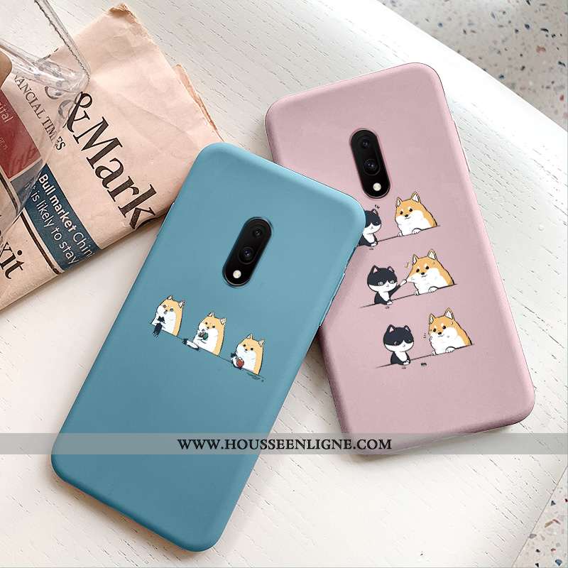 Étui Oneplus 7 Silicone Protection Créatif Fluide Doux Personnalité Net Rouge Amoureux Bleu