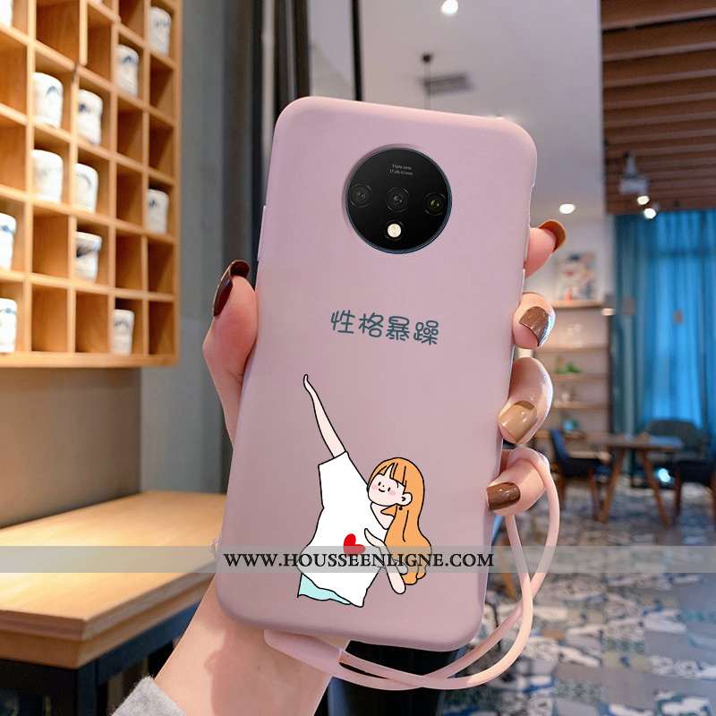 Étui Oneplus 7t Créatif Dessin Animé Coque Tout Compris Tendance Personnalité Incassable Bleu