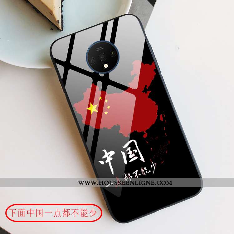 Étui Oneplus 7t Créatif Protection Verre Tout Compris Téléphone Portable Coque Rouge