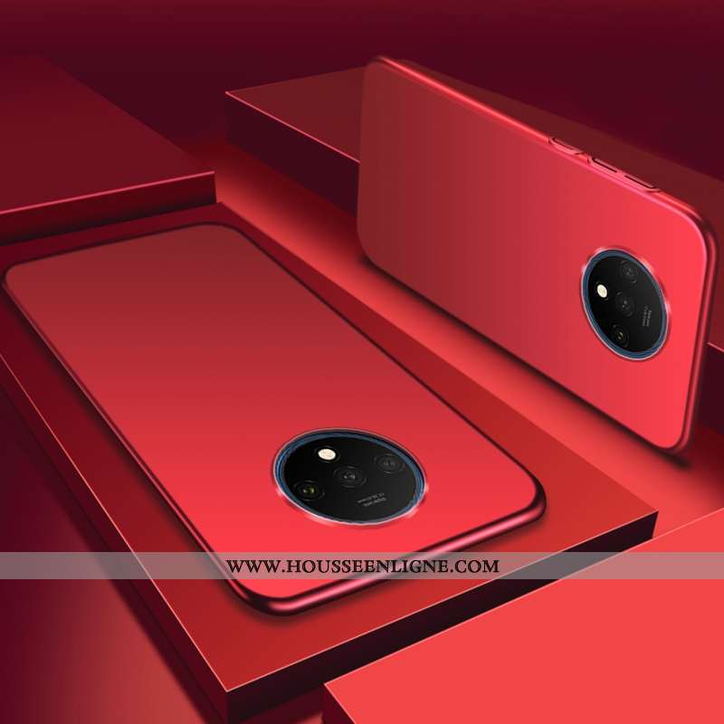 Étui Oneplus 7t Délavé En Daim Personnalité Magnétisme Téléphone Portable Difficile Légère Silicone 