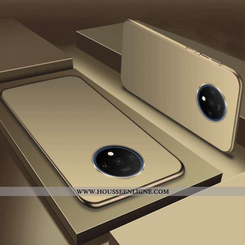 Étui Oneplus 7t Délavé En Daim Personnalité Magnétisme Téléphone Portable Difficile Légère Silicone 