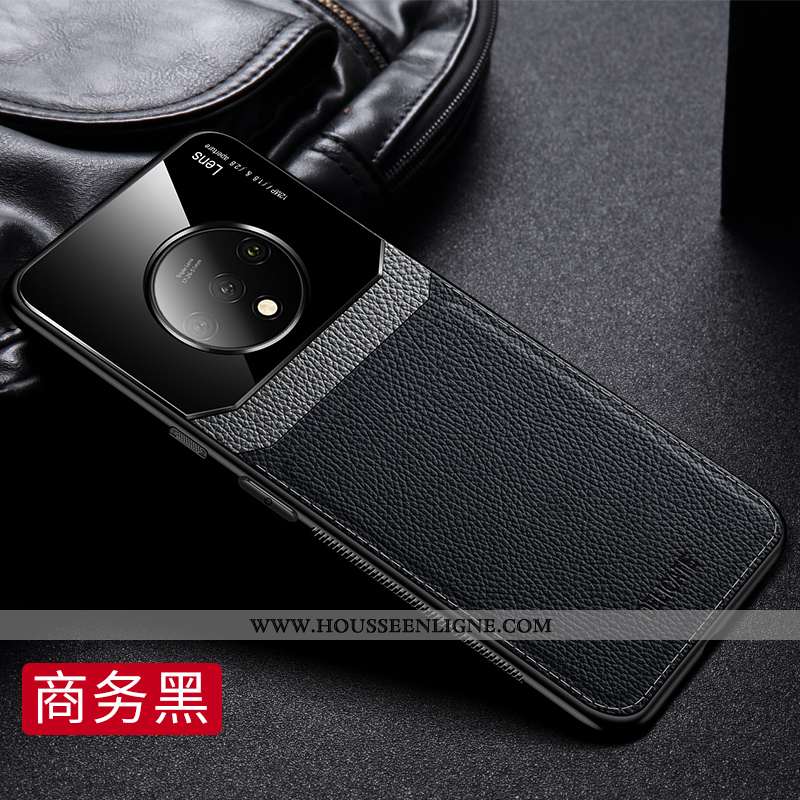 Étui Oneplus 7t Fluide Doux Silicone Protection Qualité Cuir Business Noir