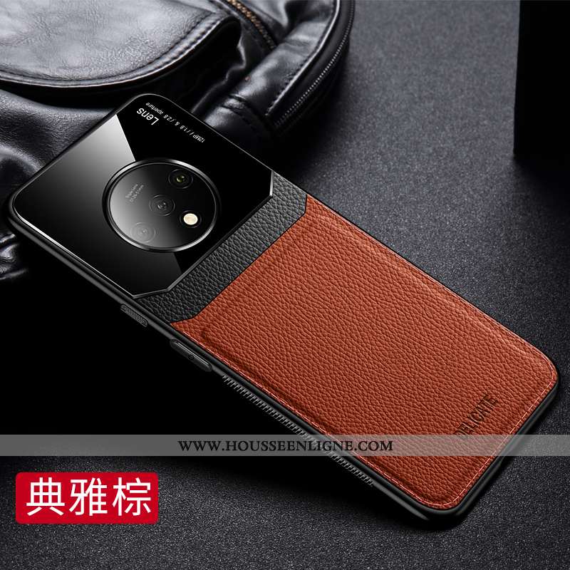 Étui Oneplus 7t Fluide Doux Silicone Protection Qualité Cuir Business Noir