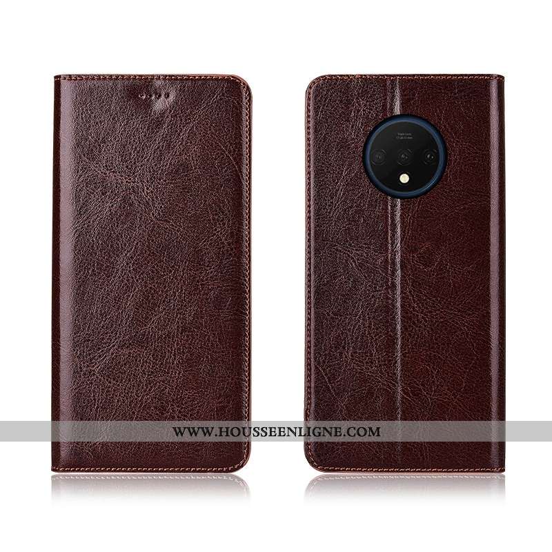 Étui Oneplus 7t Fluide Doux Silicone Protection Téléphone Portable Cuir Véritable Incassable Coque M