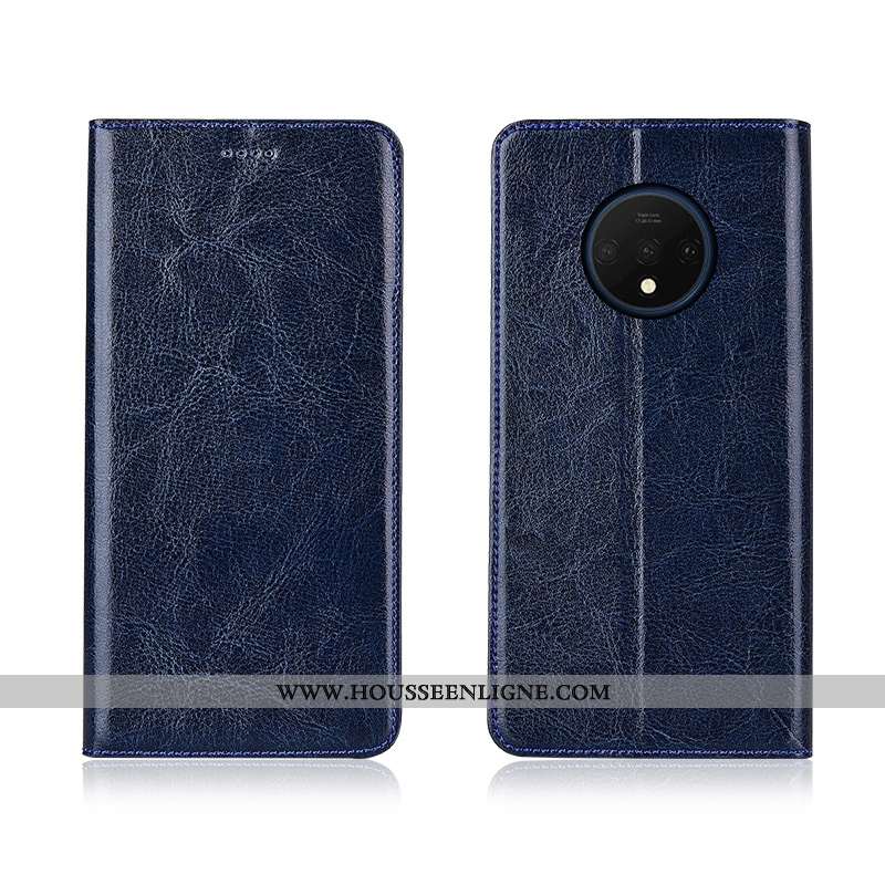Étui Oneplus 7t Fluide Doux Silicone Protection Téléphone Portable Cuir Véritable Incassable Coque M
