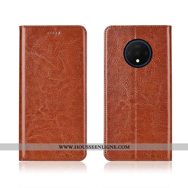 Étui Oneplus 7t Fluide Doux Silicone Protection Téléphone Portable Cuir Véritable Incassable Coque M