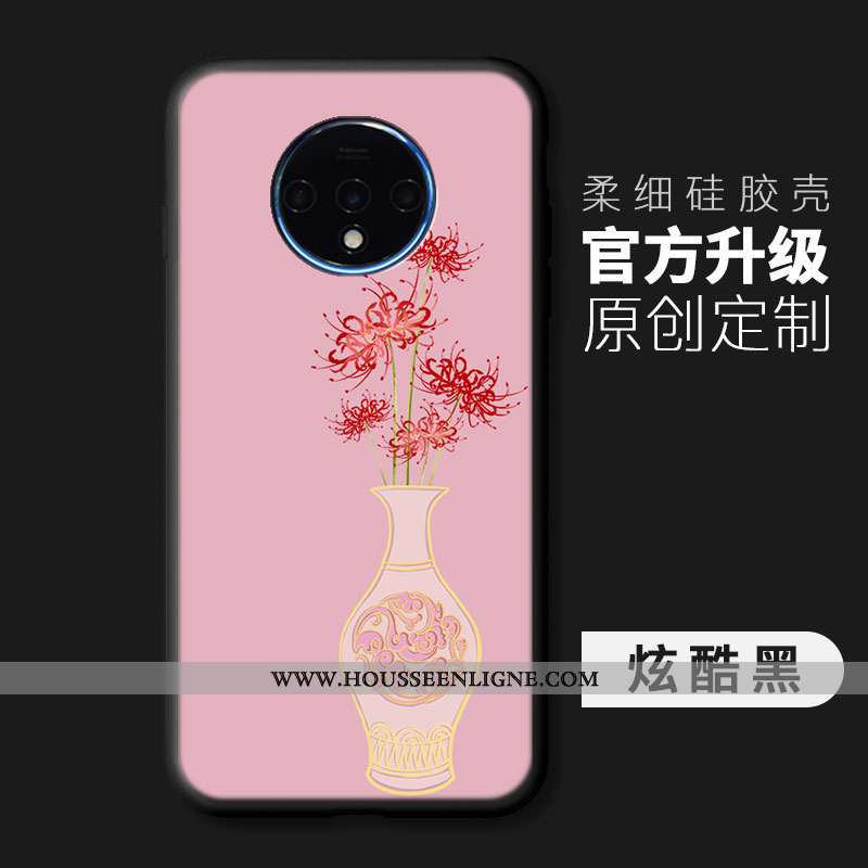 Étui Oneplus 7t Mode Protection Coque Légère Peinture Vent Fluide Doux Bleu