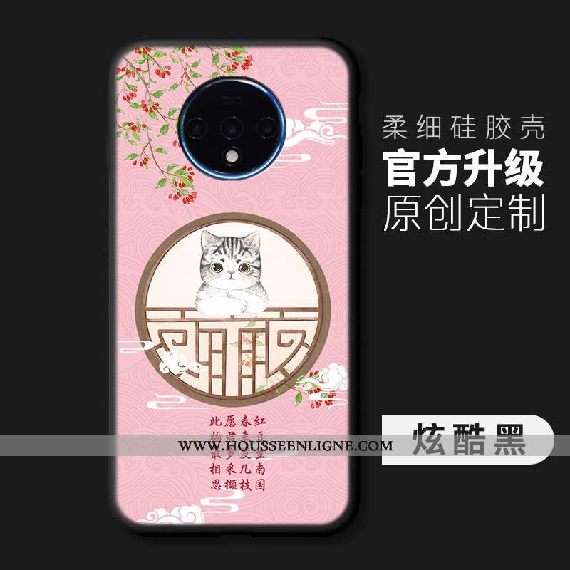 Étui Oneplus 7t Mode Protection Coque Légère Peinture Vent Fluide Doux Bleu