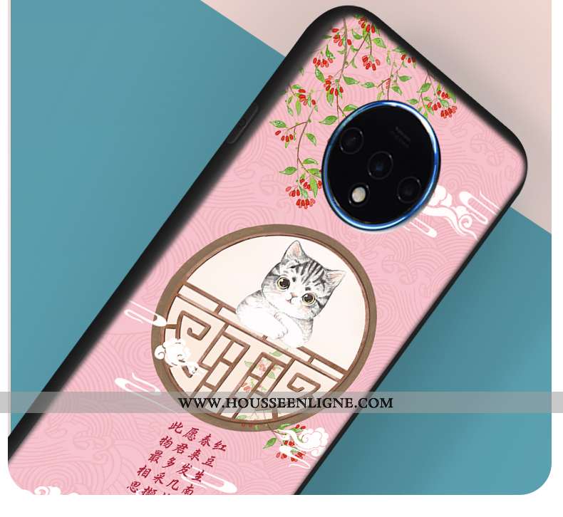 Étui Oneplus 7t Mode Protection Coque Légère Peinture Vent Fluide Doux Bleu