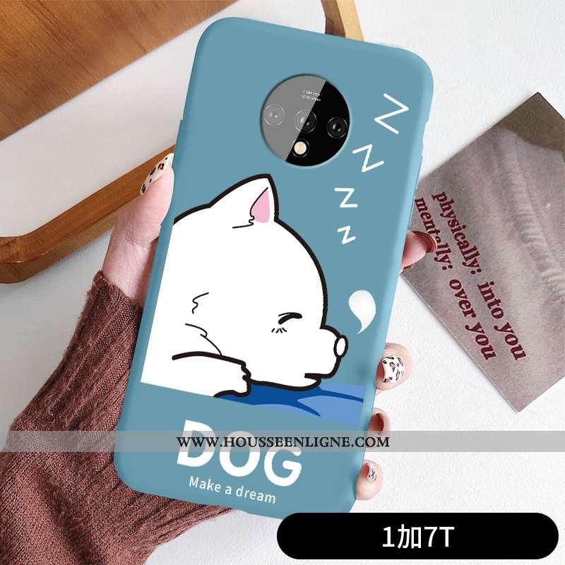 Étui Oneplus 7t Personnalité Créatif Tout Compris Chiens Rose Dessin Animé Chat