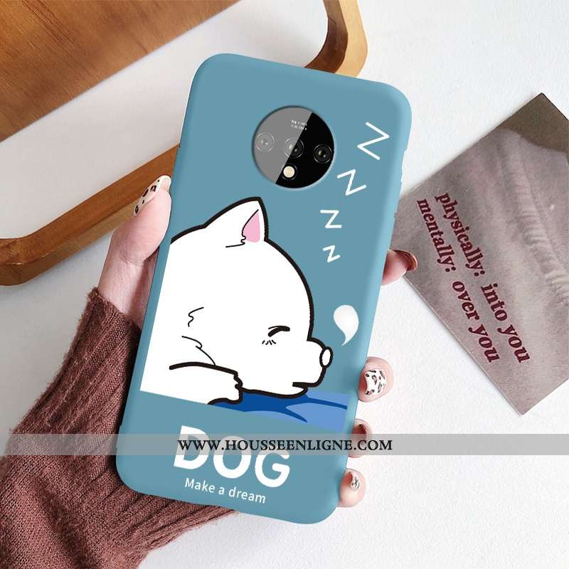 Étui Oneplus 7t Personnalité Créatif Tout Compris Chiens Rose Dessin Animé Chat