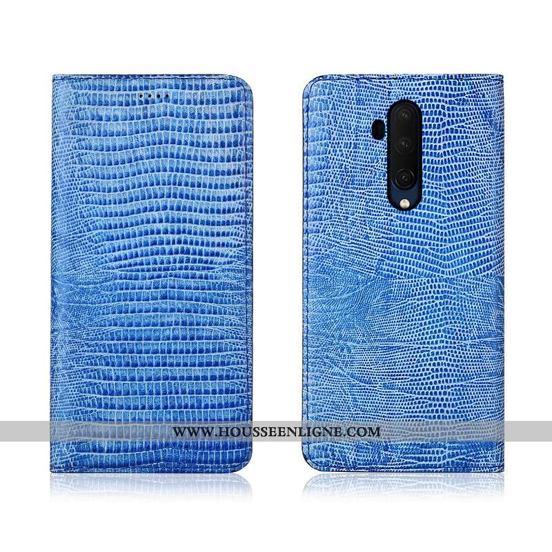 Étui Oneplus 7t Pro Cuir Fluide Doux Protection Véritable Marron Téléphone Portable Incassable