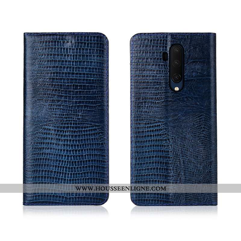 Étui Oneplus 7t Pro Cuir Fluide Doux Protection Véritable Marron Téléphone Portable Incassable