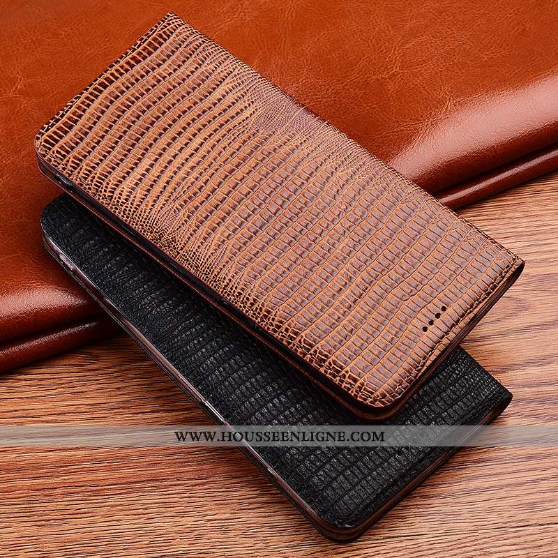 Étui Oneplus 7t Pro Cuir Fluide Doux Protection Véritable Marron Téléphone Portable Incassable