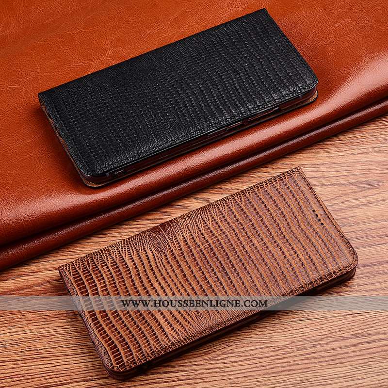 Étui Oneplus 7t Pro Cuir Fluide Doux Protection Véritable Marron Téléphone Portable Incassable