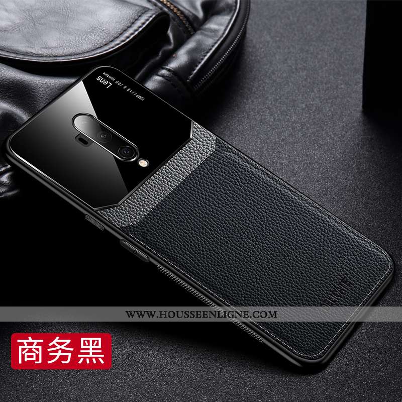 Étui Oneplus 7t Pro Fluide Doux Silicone Délavé En Daim Téléphone Portable Difficile Business Bleu F