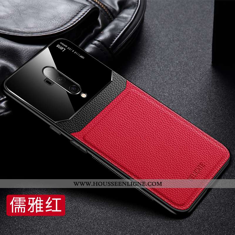 Étui Oneplus 7t Pro Fluide Doux Silicone Délavé En Daim Téléphone Portable Difficile Business Bleu F