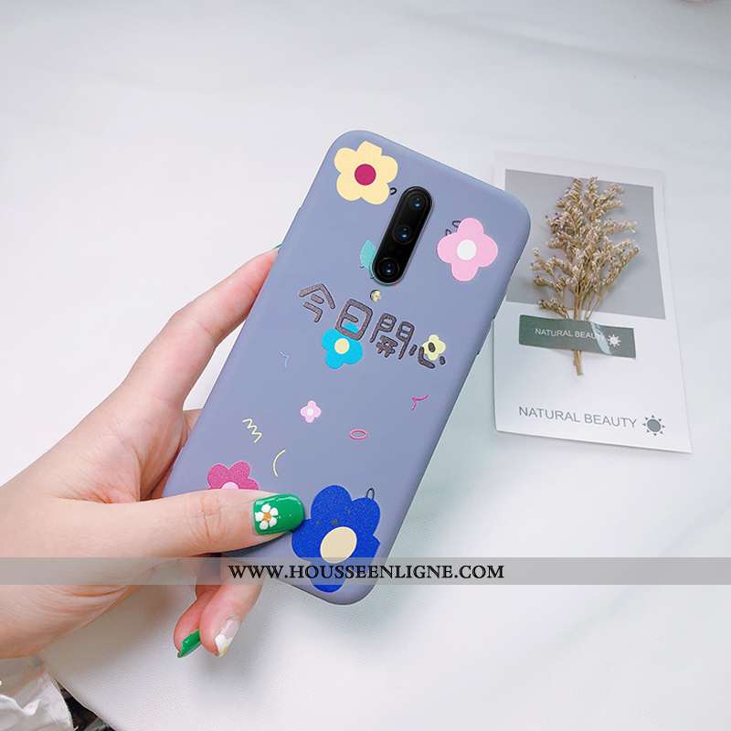 Étui Oneplus 7t Pro Personnalité Créatif Téléphone Portable Coque Silicone Charmant Net Rouge Bleu