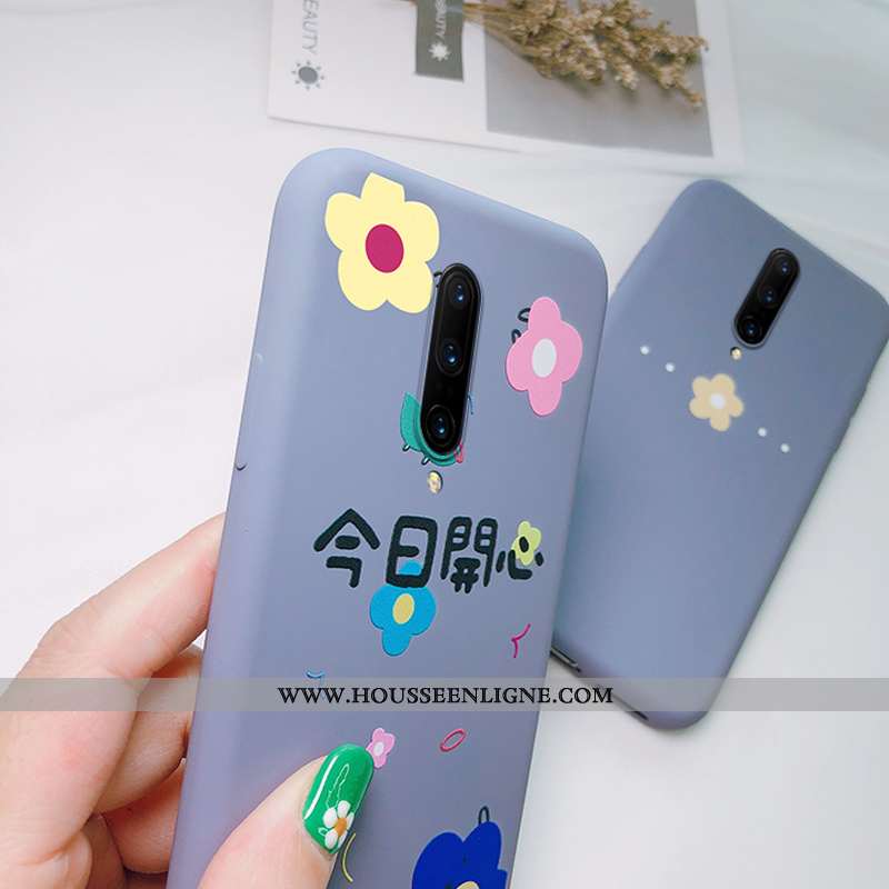 Étui Oneplus 7t Pro Personnalité Créatif Téléphone Portable Coque Silicone Charmant Net Rouge Bleu