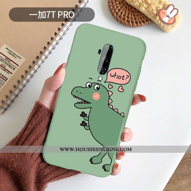 Étui Oneplus 7t Pro Protection Dessin Animé Rose Dragon Silicone Téléphone Portable Coque
