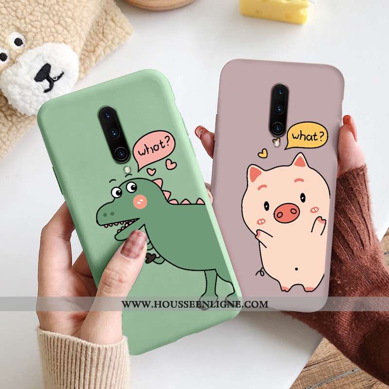 Étui Oneplus 7t Pro Protection Dessin Animé Rose Dragon Silicone Téléphone Portable Coque