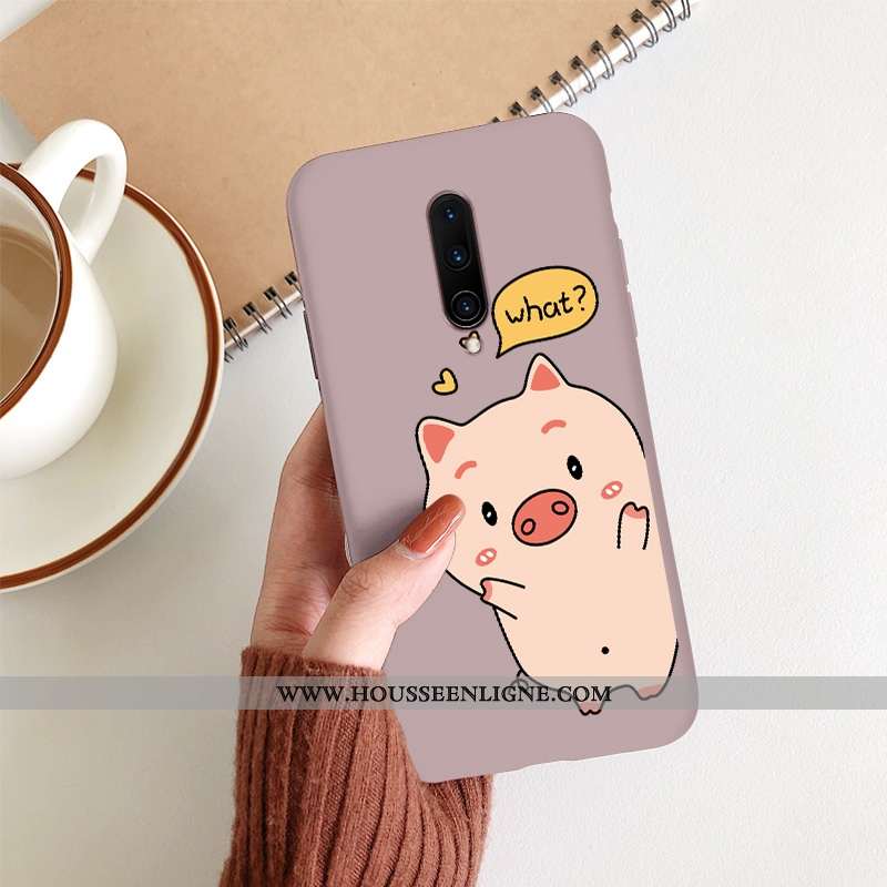 Étui Oneplus 7t Pro Protection Dessin Animé Rose Dragon Silicone Téléphone Portable Coque