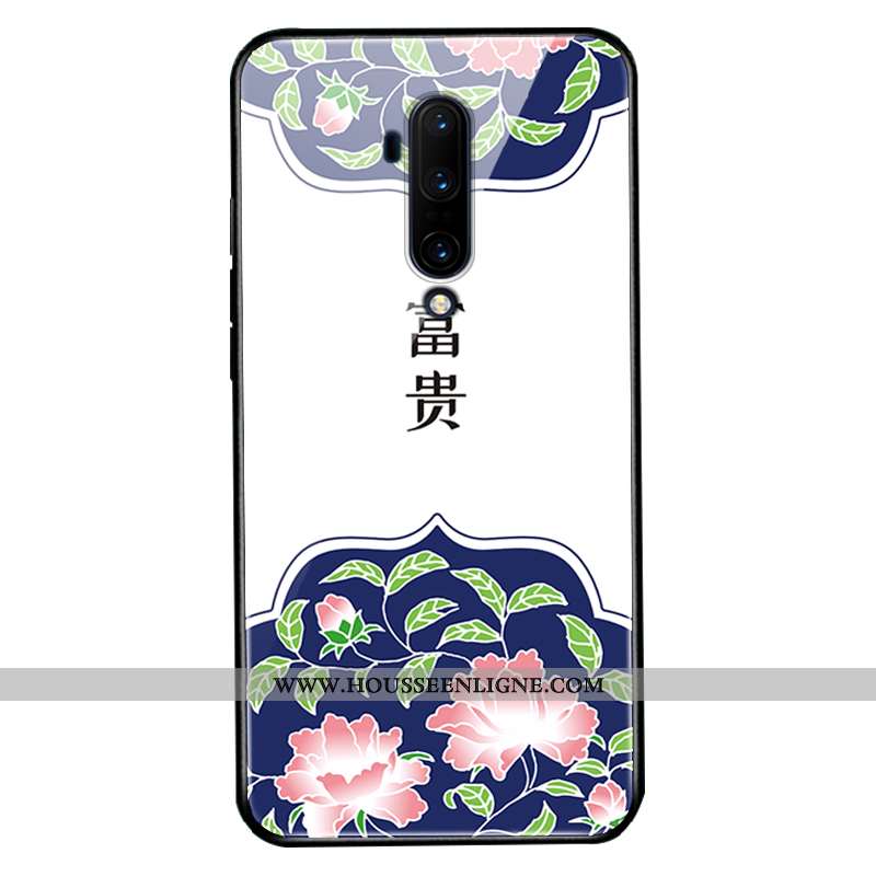 Étui Oneplus 7t Pro Verre Silicone Protection Téléphone Portable Blanc Coque Blanche