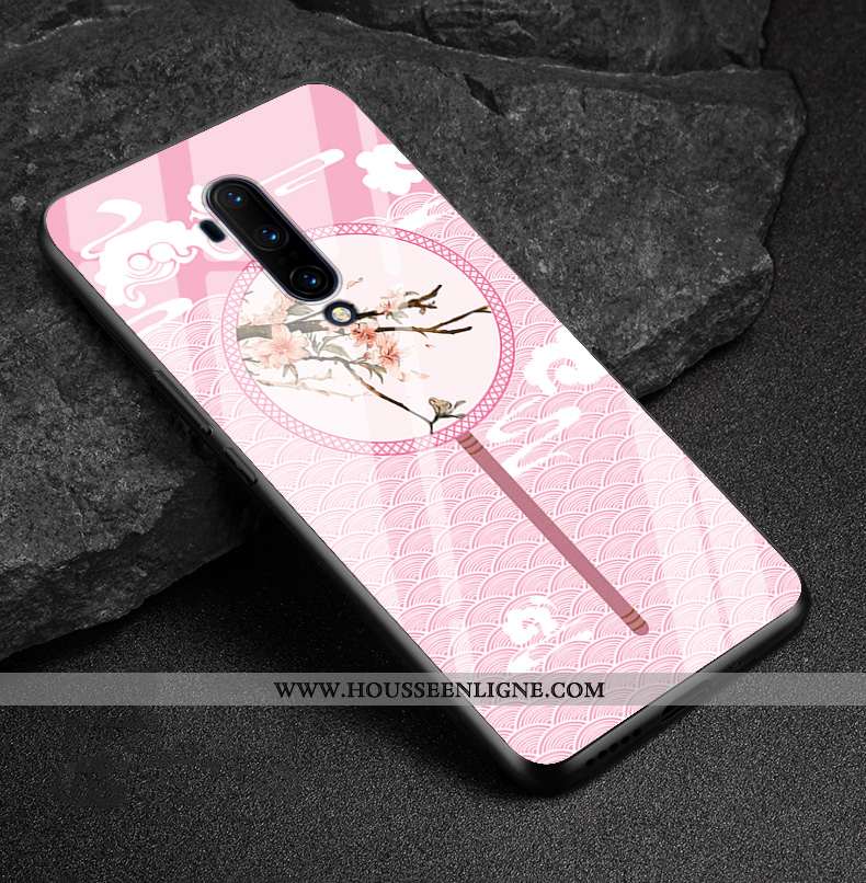 Étui Oneplus 7t Pro Verre Silicone Protection Téléphone Portable Blanc Coque Blanche