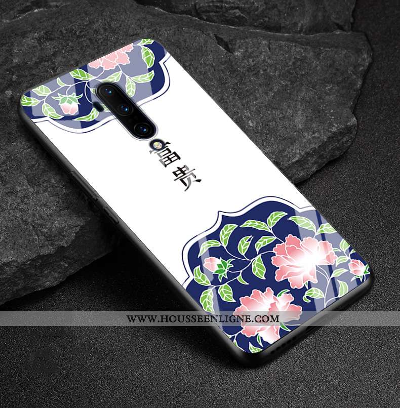 Étui Oneplus 7t Pro Verre Silicone Protection Téléphone Portable Blanc Coque Blanche
