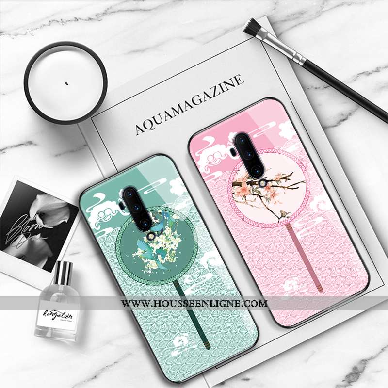 Étui Oneplus 7t Pro Verre Silicone Protection Téléphone Portable Blanc Coque Blanche
