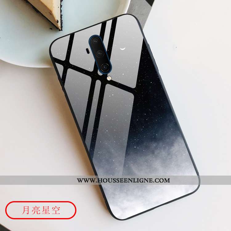 Étui Oneplus 7t Pro Verre Tendance Simple Tout Compris Net Rouge Incassable Ciel Étoilé Bleu