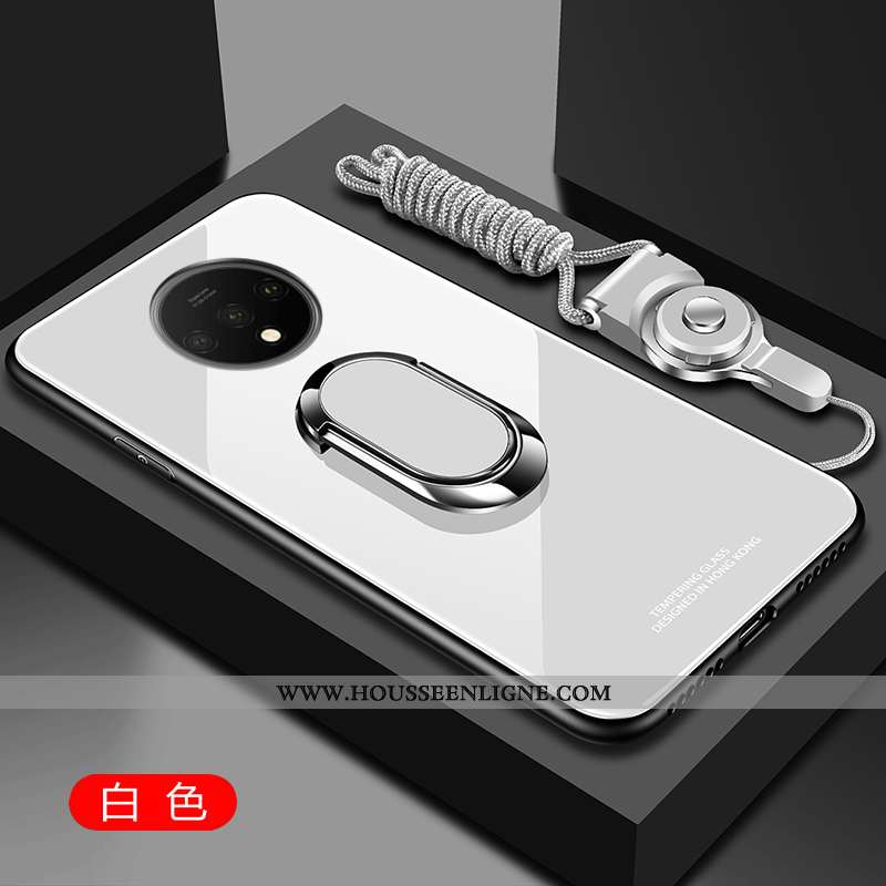 Étui Oneplus 7t Verre Créatif Simple Blanc Tout Compris Incassable Blanche