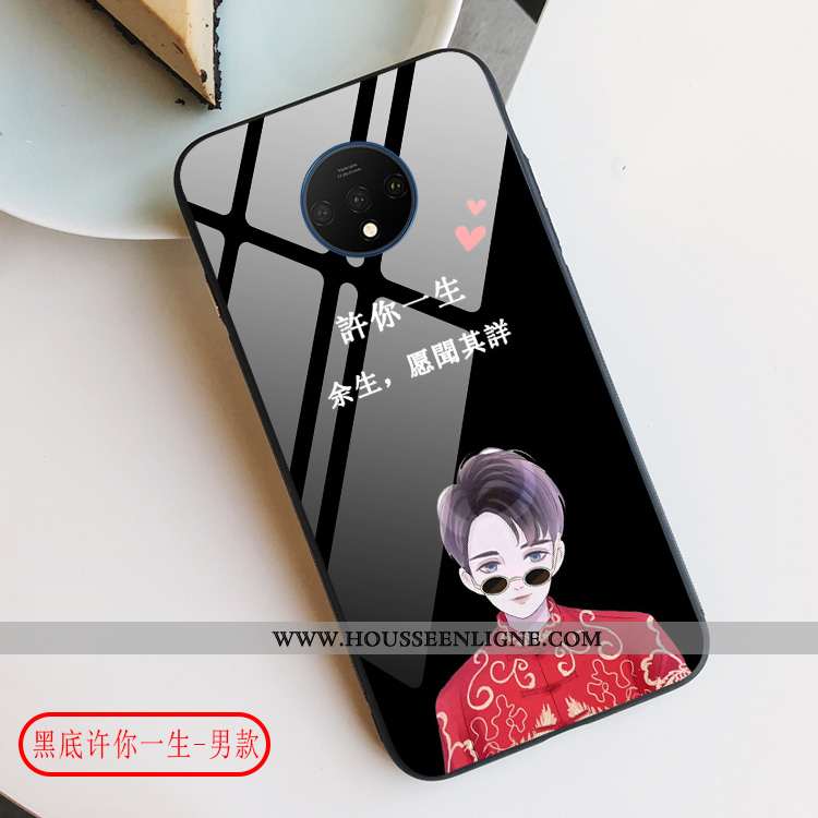 Étui Oneplus 7t Verre Créatif Vent Difficile Incassable Blanc Protection Blanche