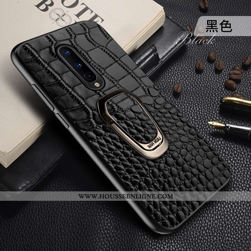 Étui Oneplus 8 Créatif Cuir Véritable Téléphone Portable Personnalité Incassable Rouge Anneau