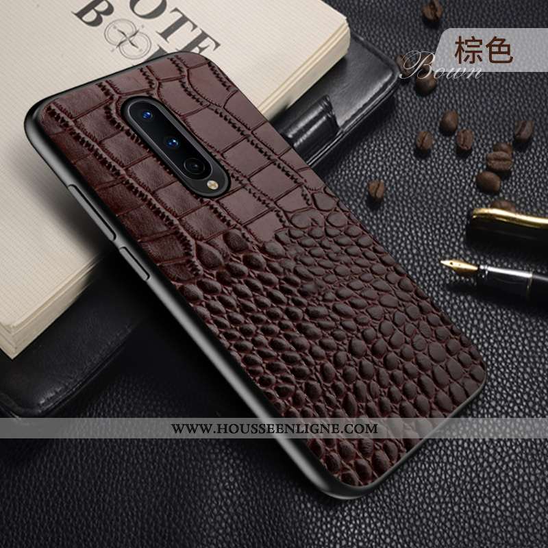Étui Oneplus 8 Créatif Cuir Véritable Téléphone Portable Personnalité Incassable Rouge Anneau