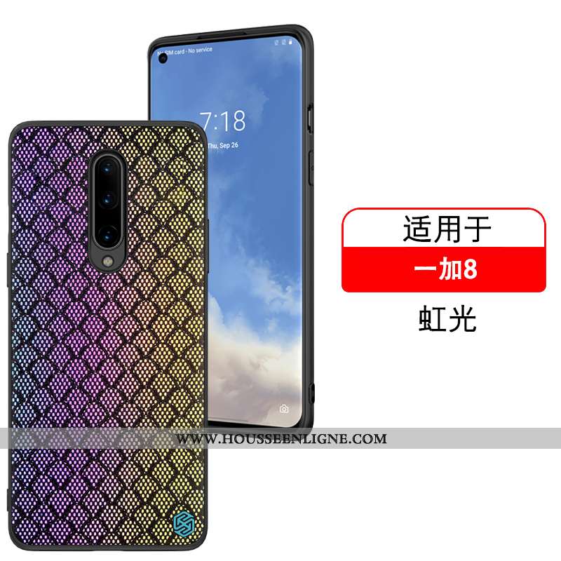 Étui Oneplus 8 Fluide Doux Coque Réfléchissant Nouveau Incassable Téléphone Portable Violet