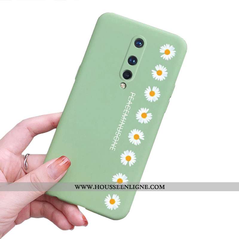 Étui Oneplus 8 Fluide Doux Silicone Incassable Vert Ultra Légère Tout Compris Verte