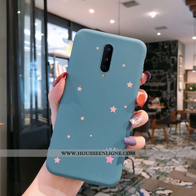 Étui Oneplus 8 Légère Fluide Doux Incassable Amoureux Personnalité Téléphone Portable Simple Bleu