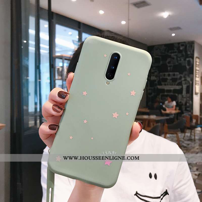 Étui Oneplus 8 Légère Fluide Doux Incassable Amoureux Personnalité Téléphone Portable Simple Bleu